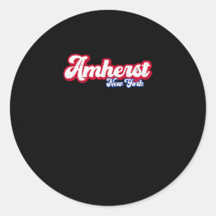 Amherst New York Ny Retro Schrift 716 Western New Runder Aufkleber