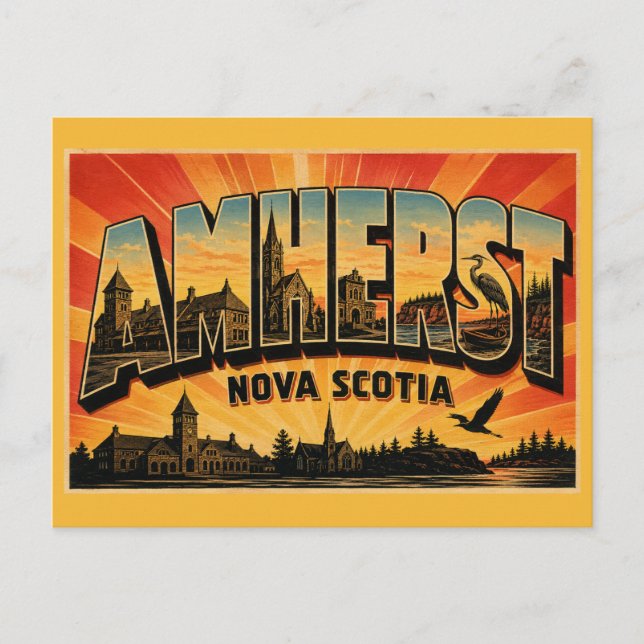 Amherst Nova Scotia Grenzstadt Postkarte (Vorderseite)
