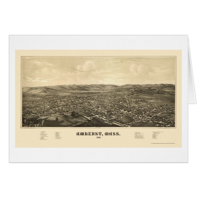 Amherst, panoramische Karte MAs - 1886 (Vorderseite (Horizontal))