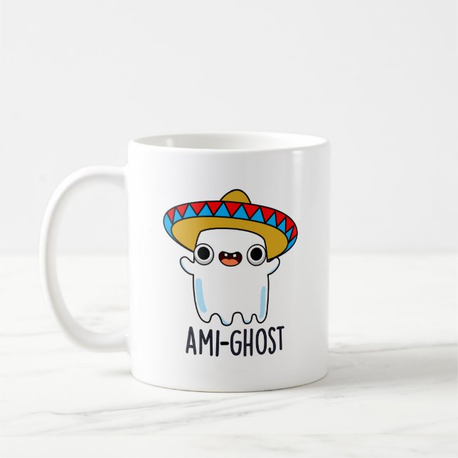 Ami-ghost Funny Halloween Mexican Ghost Pun Kaffeetasse (Links)