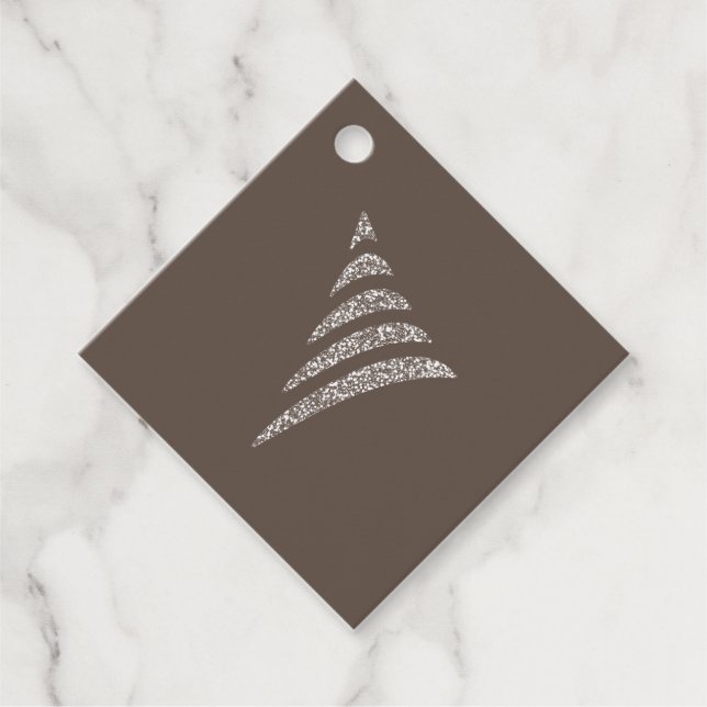 Amiable monochrome künstlerische Weihnachtsbaum Geschenkanhänger (Vorderseite)