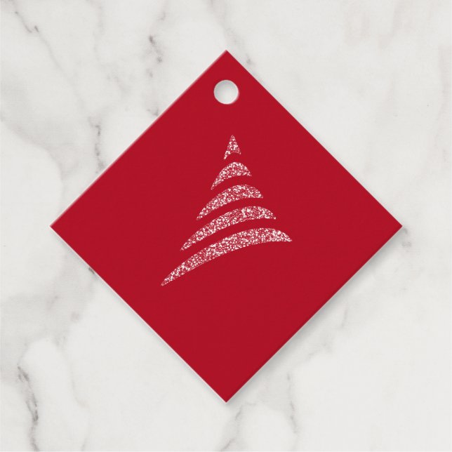 Amiable monochrome künstlerische Weihnachtsbaum Geschenkanhänger (Vorderseite)