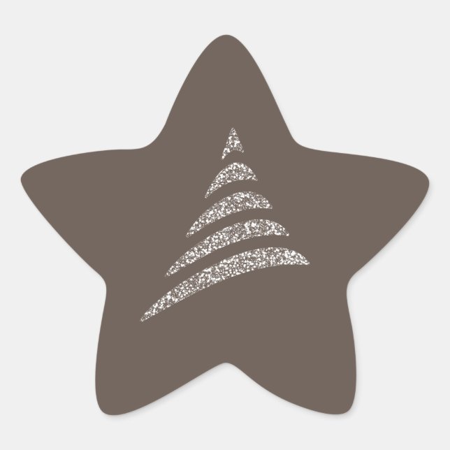 Amiable monochrome künstlerische Weihnachtsbaum Stern-Aufkleber (Vorderseite)