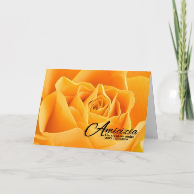 Amicizia Freundschaft Italienische Sprache Gelbe R Karte (Vorderseite)