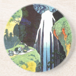 Amida Waterfall, Hokusai japanische Kunstkunst Sandstein Untersetzer