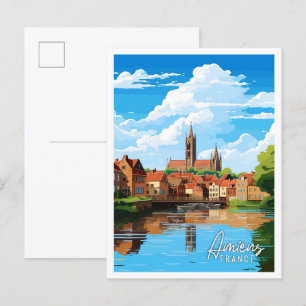 Amiens France Vintage Illustration Postkarte