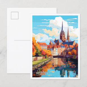 Amiens Frankreich Vintage-Reiseillustration Postkarte