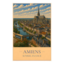 Amiens, Frankreich – Vintage-Reiseposter