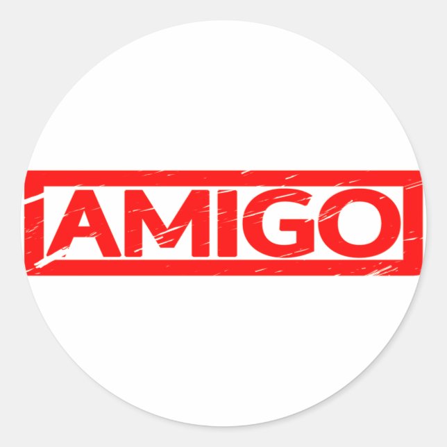 Amigo Briefmarke Runder Aufkleber (Vorderseite)