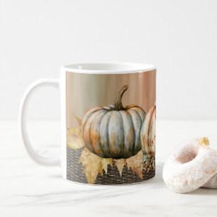 Amigrierender Orangen-, Weiß- und Grünfarbenkürbis Kaffeetasse