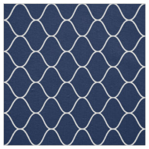 Amime-Muster - Weiß auf dunklem Indigoblau 001744 Stoff
