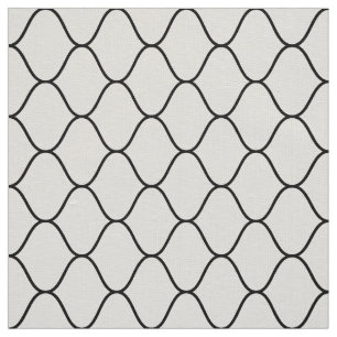 Amime Pattern - Schwarz auf Weiß Stoff