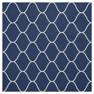 Amime Pattern - Weiß auf Dk Indigo Blue 001744 Stoff