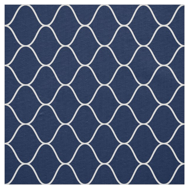Amime Pattern - Weiß auf Dk Indigo Blue 001744 Stoff (Muster)