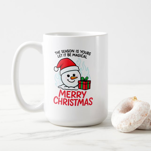aming Snowman Merry Christmas Holiday cup Kaffeetasse (Mit Donut)