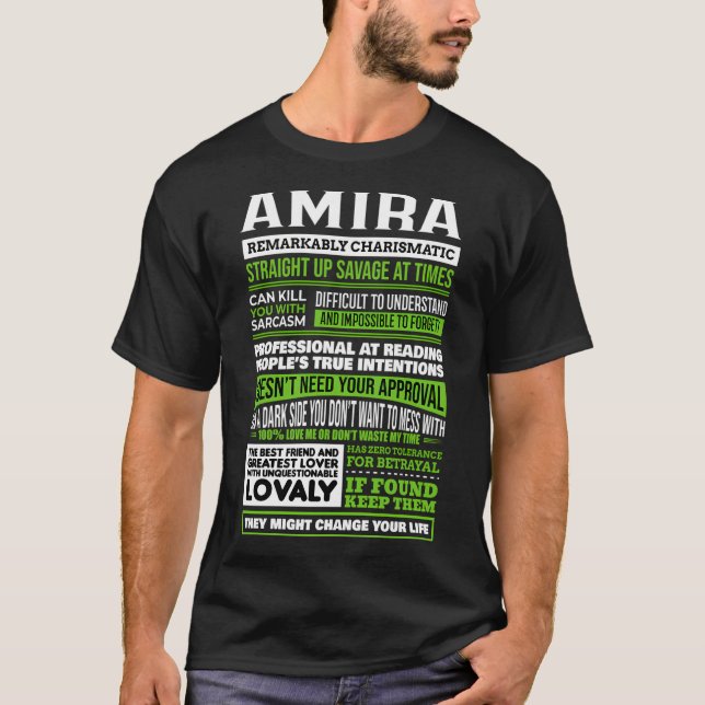 Amira Girl Name T-Shirt (Vorderseite)