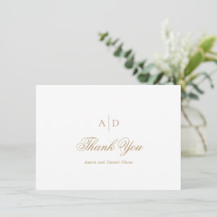 Amira Gold Elegante Wedding Dankeskarte