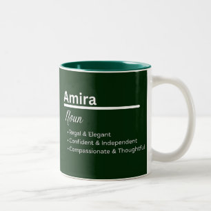 Amira Mädchenname Definition Personalisiert Zweifarbige Tasse