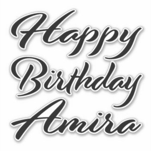 Amira Name Vorname black Sticker Geburtstag