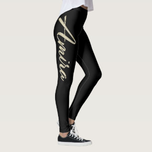 Amira white gold Handwriting Hose Leggings