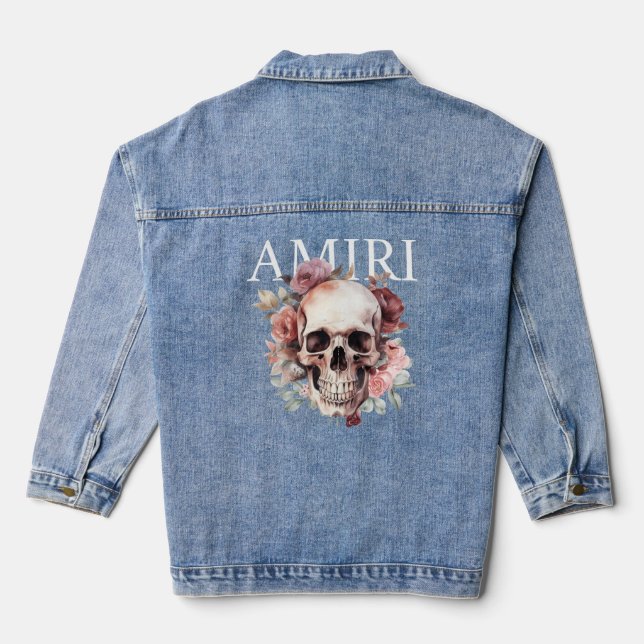 Amiri-Schädel Jeansjacke (Rückseite)