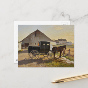 Amisch-Pferd-und-Buggy-Malerei Postkarte