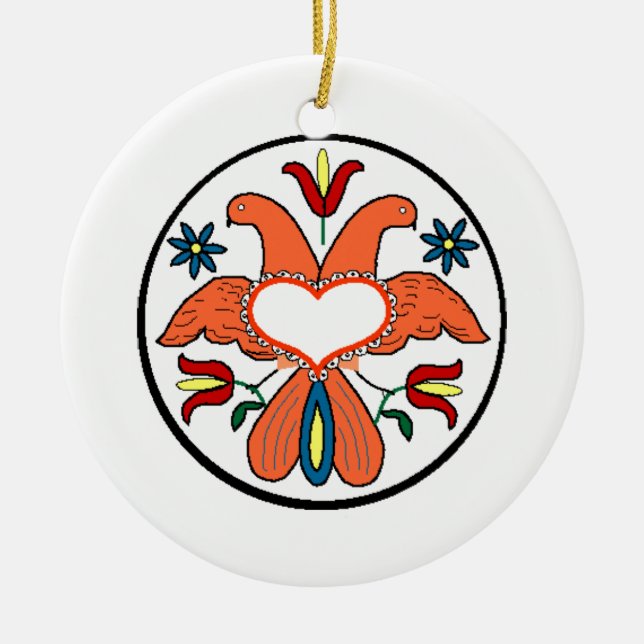 Amische Art Weihnachtsverzierung Keramik Ornament (Vorne)