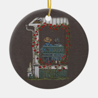 Amische Paare auf Portal-Schwingen Keramik Ornament