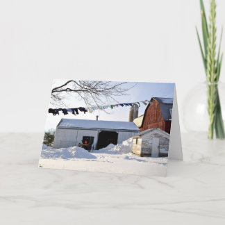 Amischer Barnyard bei Christmastime Feiertagskarte