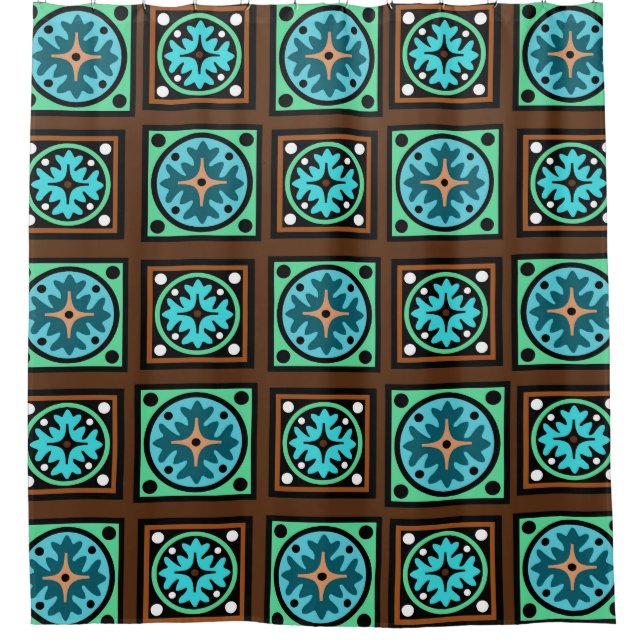 Amischer Textildruck Duschvorhang (Vorderseite)