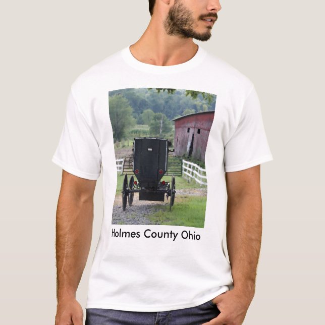 Amisches Buggie - Holmes Co OH-, Holmes County T-Shirt (Vorderseite)