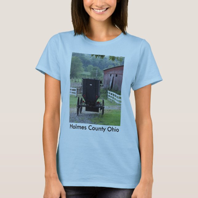 Amisches Buggie - Holmes Co OH-, Holmes County T-Shirt (Vorderseite)