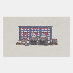 Amisches Frauen-Steppen Rechteckiger Aufkleber