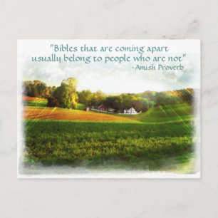 Amish Bible Postcard. Proverb.Add Store-Name Postkarte