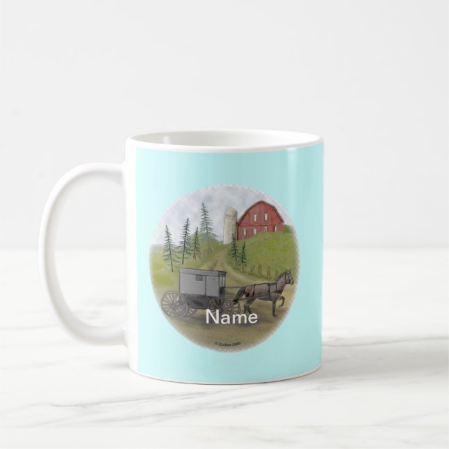 Amish-Buggy-Besuch-Becher Kaffeetasse (Links)