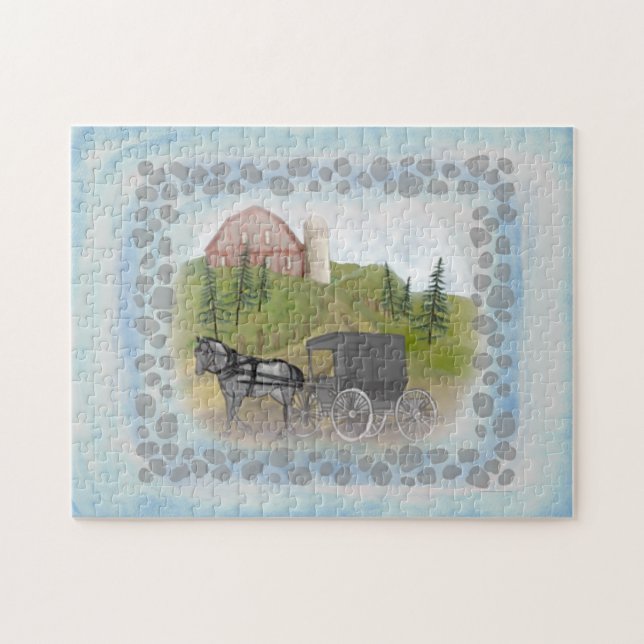 Amish Buggy Besuch Puzzle (Horizontal)