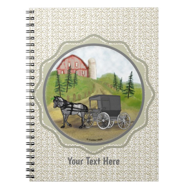 Amish-Buggy-Returning-Notebook Notizblock (Vorderseite)