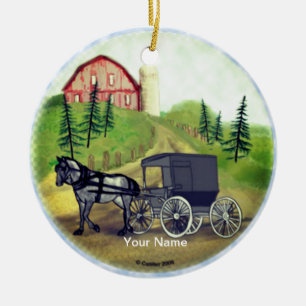 Amish Buggy Zurück-Ornament Keramik Ornament