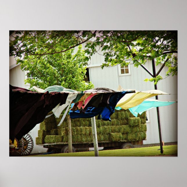 Amish Clothes Line und Hay Wagon Poster (Vorne)