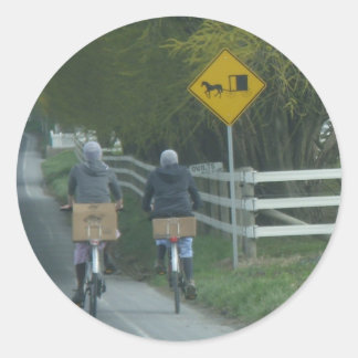 Amish Community Runder Aufkleber