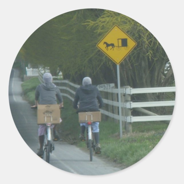 Amish Community Runder Aufkleber (Vorderseite)