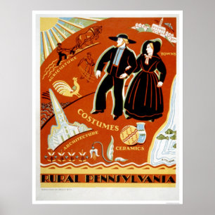 Amish Costume Tradition 1938 WPA Poster