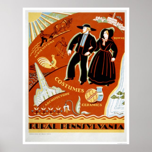 Amish Costume Tradition 1938 WPA Poster (Vorne)