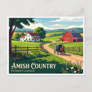 Amish Country Farm Road Intercourse Pennsylvania Postkarte
