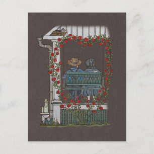 Amish Couple auf Porsche Swing Postkarte