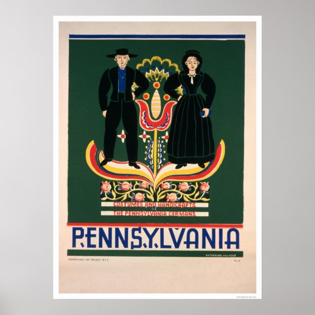 Amish Couple Costumes 1938 WPA Poster (Vorne)
