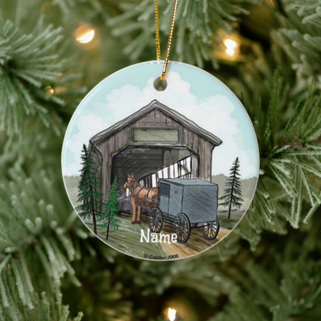 Amish Covered Bridge Ornament (Baum)