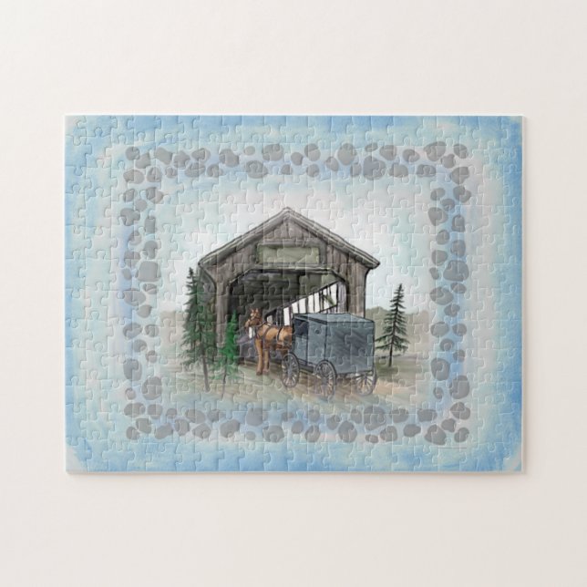 Amish Covered Bridge Puzzle (Horizontal)