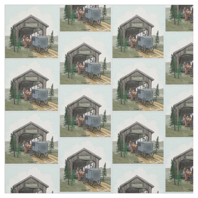 Amish Covered Bridge Stoff (Muster)