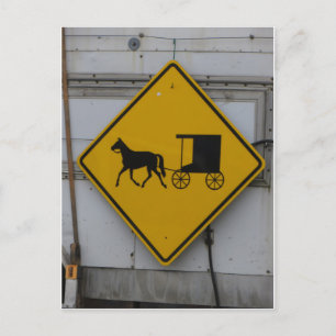 Amish Crossing Sign Postkarte